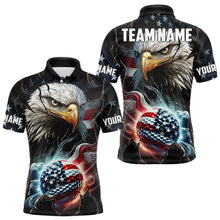 Load image into Gallery viewer, Personalized Eagle American flag Golf Polo Team Shirts For Men Custom Patriotic Mens Golf attire NQS9620