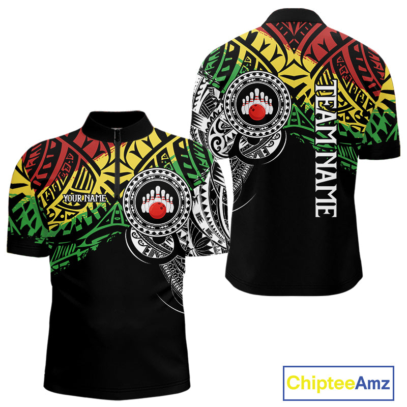 Personalized Tribal pattern Mens Bowling Shirts Custom Bowling outfit  for men Team bowling jersey NQS9813