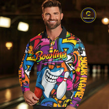 Load image into Gallery viewer, Funny Shark Bowling Shirts For Men Custom Colorful Shark Bowling outfit, Team Bowling Jersey NQS9815