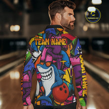 Load image into Gallery viewer, Funny Shark Bowling Shirts For Men Custom Colorful Shark Bowling outfit, Team Bowling Jersey NQS9815