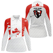 Load image into Gallery viewer, Canadian flag Women golf polo shirts custom ladies golf outfit, personalized patriot team golf shirt NQS7712