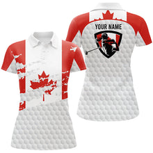 Load image into Gallery viewer, Canadian flag Women golf polo shirts custom ladies golf outfit, personalized patriot team golf shirt NQS7712