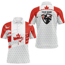 Load image into Gallery viewer, Canadian flag men golf polo shirts custom golf outfit mens, personalized patriot team golf Polo shirt NQS7712