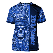 Load image into Gallery viewer, Fish reaper fishing blue camo UV protection custom fishing shirts, fishing shirts NQS2444