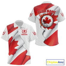 Load image into Gallery viewer, Canadian Flag Golf Polo Shirts For Kid Custom team golf jerseys, patriotic golf shirts NQS9929