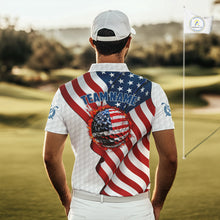 Load image into Gallery viewer, American Flag Golf Polo Shirts For Men Custom team golf jerseys, patriotic golf shirts NQS9930
