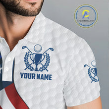 Load image into Gallery viewer, American Flag Golf Polo Shirts For Men Custom team golf jerseys, patriotic golf shirts NQS9930