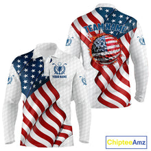 Load image into Gallery viewer, American Flag Golf Polo Shirts For Men Custom team golf jerseys, patriotic golf shirts NQS9930
