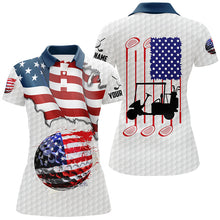 Load image into Gallery viewer, American flag white Golf ball Women Golf Polo Shirt Custom Golf Shirts For Ladies, Patriotic Golf Gift NQS7738