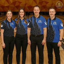Load image into Gallery viewer, Black and blue lightning thunder shark bowling jerseys women custom bowling outfit ladies NQS11379