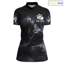 Load image into Gallery viewer, Custom Smoke Skull reaper Bowling Polo, 1/4 Zip Shirts for Women, Team bowling outfit Jerseys NQS11596