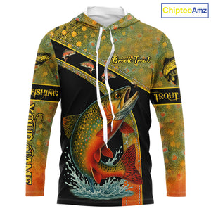 Brook Trout fishing scales UV protection Custom long sleeve fishing shirts, Trout fishing jerseys NQS10218