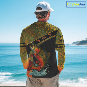 Brook Trout fishing scales UV protection Custom long sleeve fishing shirts, Trout fishing jerseys NQS10218