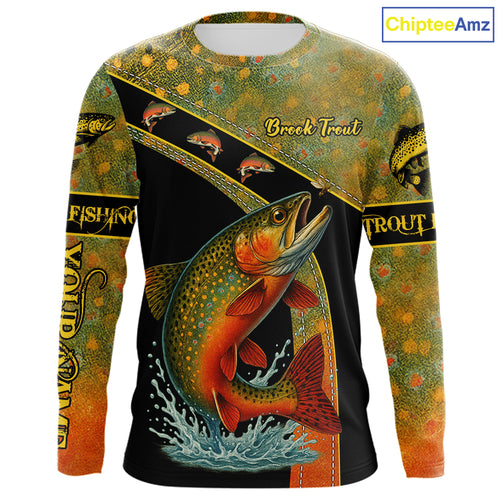Brook Trout fishing scales UV protection Custom long sleeve fishing shirts, Trout fishing jerseys NQS10218
