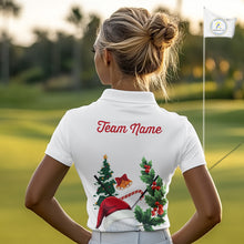 Load image into Gallery viewer, Christmas golf ball clubs Women&#39;s polo golf shirts Custom Christmas team golf jerseys NQS10805