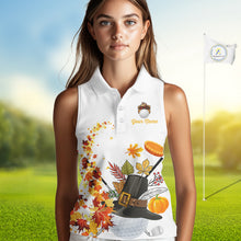 Load image into Gallery viewer, Autumn golf ball clubs Women Sleeveless polo shirts Custom Thanksgiving team golf jerseys NQS10806