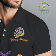 Load image into Gallery viewer, Funny pumpkin golf ball clubs Men&#39;s polo golf shirts Custom Halloween team golf jerseys NQS10807