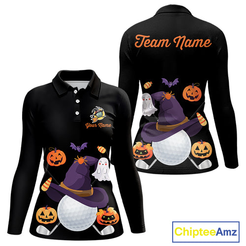 Funny pumpkin golf ball clubs Women's polo golf shirts Custom Halloween team golf jerseys NQS10807