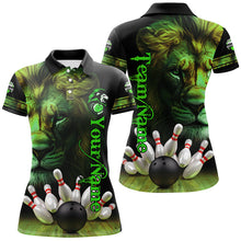 Load image into Gallery viewer, Lion Bowling Polo, Quarter Zip Shirt For Women Custom Bowling League Shirt Team Jerseys Outfit | Green NQS8859