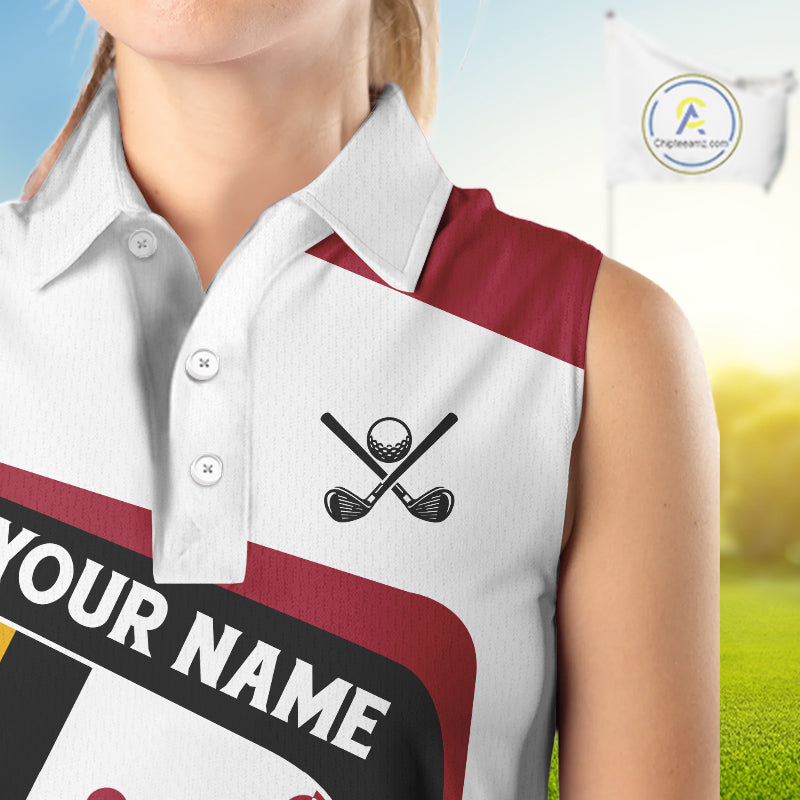 Personalized Maryland flag Womens golf shirts sleeveless custom patriotic ladies golf outfit NQS11386