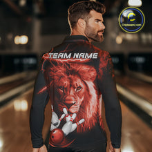 Load image into Gallery viewer, Personalized Red Lightning Thunder Storm Lion Bowling Shirts For Men Custom Bowling Team Jerseys NQS9840