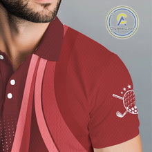 Load image into Gallery viewer, Mens golf polo shirts custom name Red golf shirt, tournament golf tops for mens, golf gift NQS10224