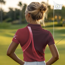 Load image into Gallery viewer, Womens golf polo shirts custom name Red golf shirt, tournament golf tops for ladies NQS10224