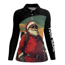 Load image into Gallery viewer, Santa Claus Playing Golf Christmas Women golf polo shirt custom best ladies golf wear NQS8648