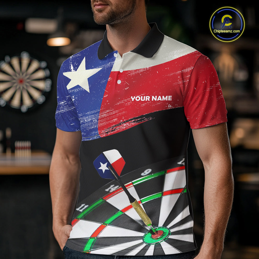 Texas Flag Dartboard Shirt for mens Custom Dart jerseys for team, patriotic dart league shirts NQS11408