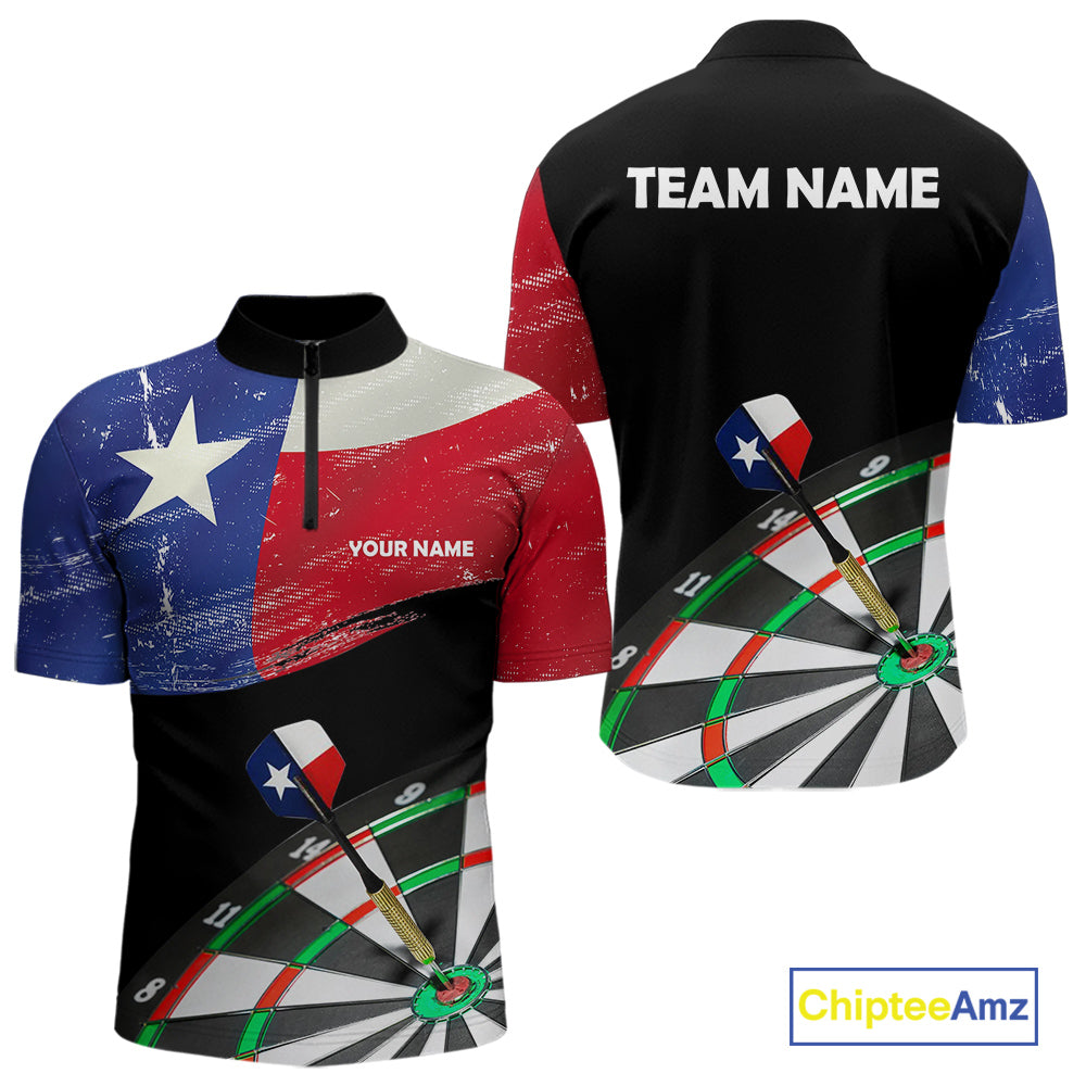 Texas Flag Dartboard Shirt for mens Custom Dart jerseys for team, patriotic dart league shirts NQS11408