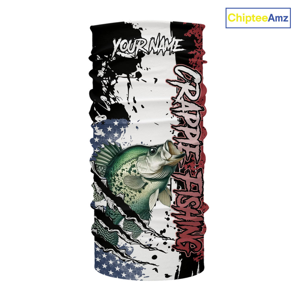 Red, white and blue Crappie fishing American Flag Custom patriotic Crappie fishing jerseys NQS9860