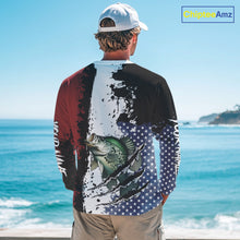 Load image into Gallery viewer, Red, white and blue Crappie fishing American Flag Custom patriotic Crappie fishing jerseys NQS9860