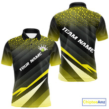 Load image into Gallery viewer, Yellow Bowling Custom Men Bowling Polo, Quarter zip Shirts Bowling Team Jerseys Bowling Tournament NQS10605