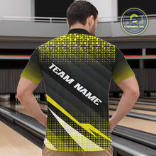 Load image into Gallery viewer, Yellow Bowling Custom Men Bowling Polo, Quarter zip Shirts Bowling Team Jerseys Bowling Tournament NQS10605
