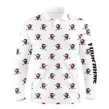 Load image into Gallery viewer, Funny Skull Santa Christmas pattern Mens golf polo shirt custom christmas golf outfits for men NQS8650