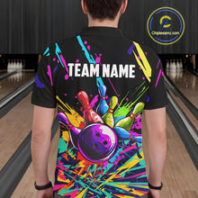 Load image into Gallery viewer, Colorful bowling jerseys Bowling Polo, 1/4 Zip Shirt for Men Custom Bowling Team shirts for bowlers NQS7597