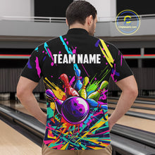 Load image into Gallery viewer, Colorful bowling jerseys Bowling Polo, 1/4 Zip Shirt for Men Custom Bowling Team shirts for bowlers NQS7597