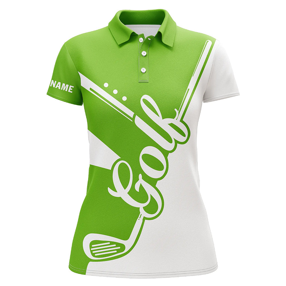 Green and white golf clubs Womens Golf Polo Shirts custom golf tops for women, lady golf apparel NQS9142