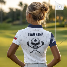 Load image into Gallery viewer, Texas Flag Golf Clubs Skull Golf Camo Women golf polo shirts Custom Patriotic Golf Team Jersey NQS9936