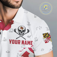Load image into Gallery viewer, Maryland Flag Golf Clubs Skull Golf Camo Men golf polo shirts Custom Patriotic Golf Team Jerseys NQS9937