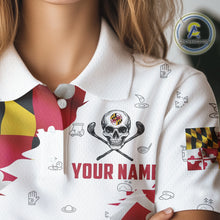 Load image into Gallery viewer, Maryland Flag Golf Clubs Skull Golf Camo Women golf polo shirts Custom Patriotic Golf Team Jersey NQS9937