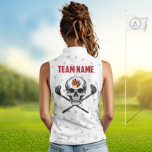 Load image into Gallery viewer, Maryland Flag Golf Clubs Skull Golf Camo Women sleeveless polo shirt Custom Patriotic Golf Team Jersey NQS9937
