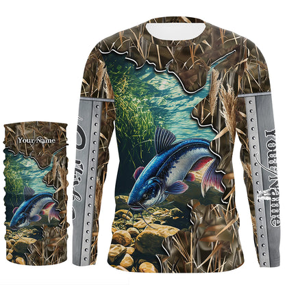 Catfish Camo customize Name 3D All Over Printed Shirts, personalized Gift For Fisherman NQS439