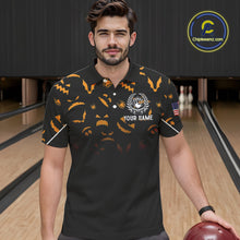 Load image into Gallery viewer, Custom American flag patriotic funny halloween pattern Bowling shirt for men bowling team jersey NQS10414