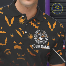 Load image into Gallery viewer, Custom American flag patriotic funny halloween pattern Bowling shirt for men bowling team jersey NQS10414