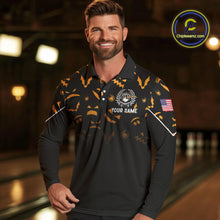 Load image into Gallery viewer, Custom American flag patriotic funny halloween pattern Bowling shirt for men bowling team jersey NQS10414