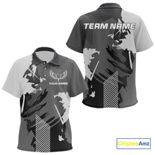 Load image into Gallery viewer, Personalized Gray camo Golf polo shirts for Kid custom camo golf shirt, unique golf gifts NQS9944
