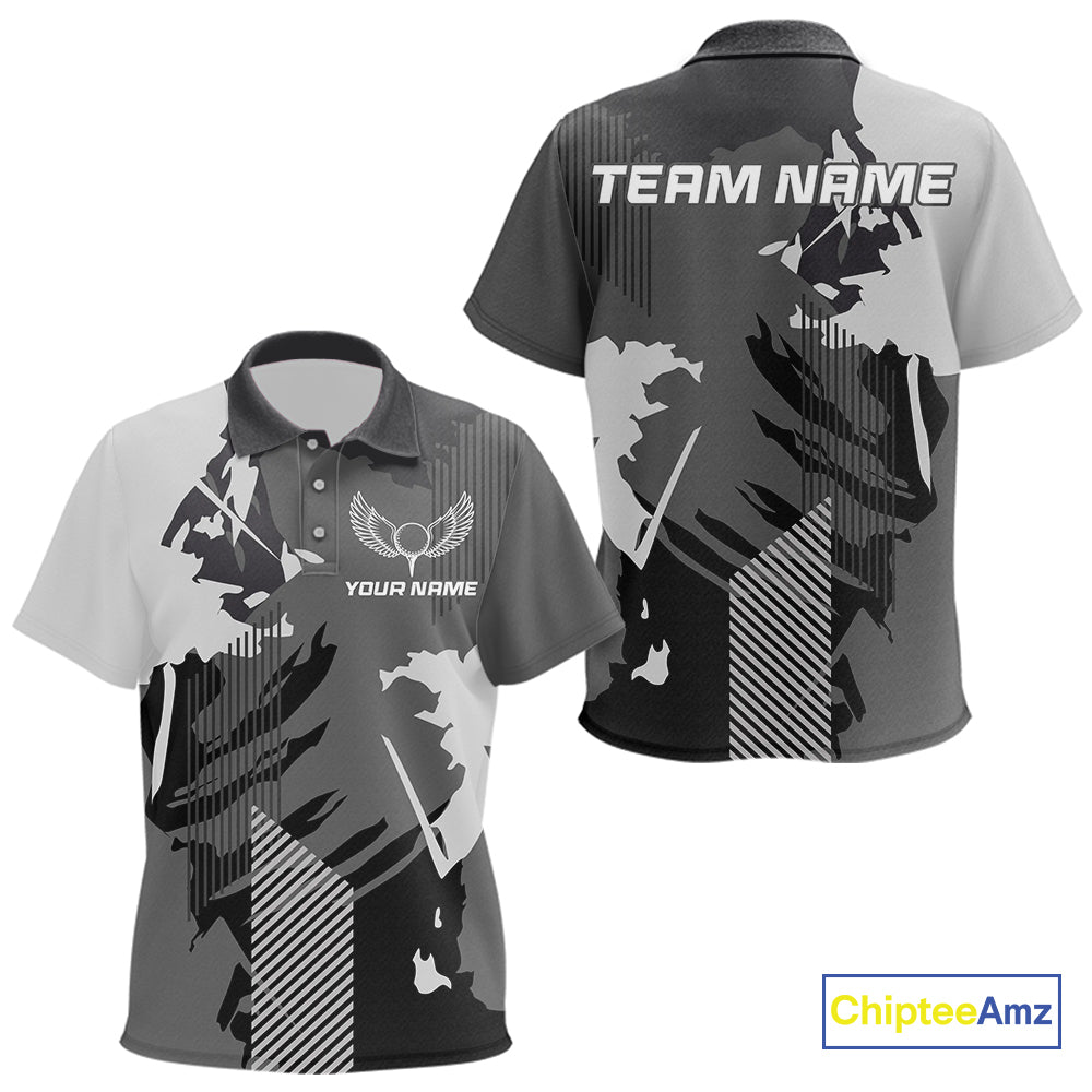 Personalized Gray camo Golf polo shirts for Kid custom camo golf shirt, unique golf gifts NQS9944