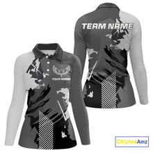 Load image into Gallery viewer, Personalized Gray camo Golf polo shirts for women custom camo golf shirt, unique golf gifts NQS9944