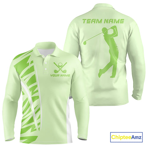 Green Men golf polo shirts custom golf outfits for men, Gift for golf lovers NQS10849